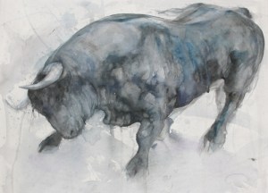 RagingBull-watercol-50x70cms-IMG_0418